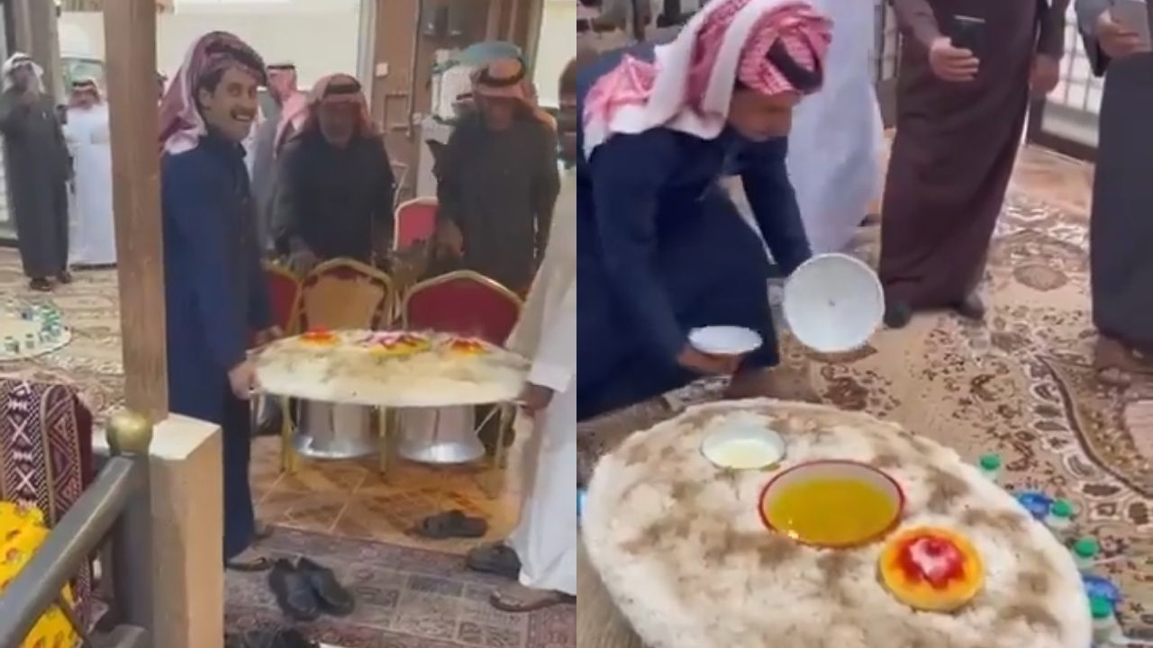 مواطن يوحد أهالي حائل سنويًا بوجبة “المطرية” تحت المطر